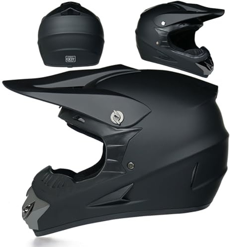 MODRYER Cascos De Motocross Mujer Hombre ATV Dirt Bike Ece Casco Integral con Gafas Guantes Máscara, Casco Todoterreno para MX Enduro Quad Descenso Off Road MTB BMX,F-S