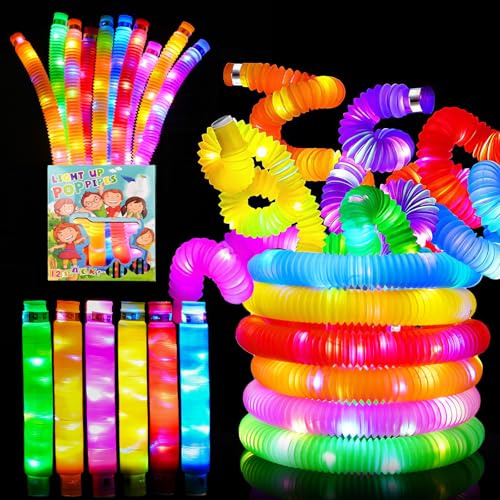 Diealles Shine 12 Pezzi Braccialetti Luminosi Fluorescenti, Starlight Braccialetti Luminosi, Decorazione per Festa Di Compleanno, Bomboniere per Feste per Bambini, Neon Led Natalizie Halloween