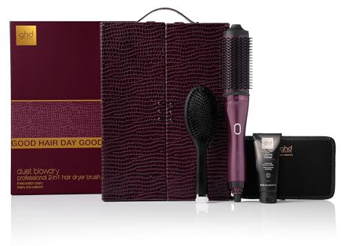 ghd Duet Blowdry - Juego de regalo de edición limitada - Cepillo secador de pelo 2 en 1 en Cherry Chic, con estuche de tocador de lujo, sin daños por calor
