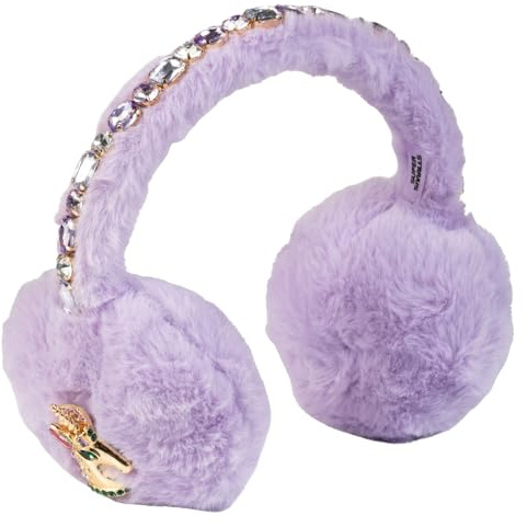Super Smalls Earmuffs for Kids 3+ | Plush Winter Ear Warmers with Sparkly Gem Charms & Adjustable Headband