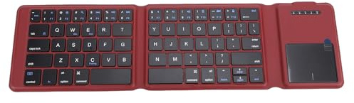 VELATEMOR Tri Fold Bluetooth Keyboard with Trackpad for Tablet, Phone, PC, Portable Wireless Keyboard with 3 Device Switching, Ultra Slim & Rechargeable for Travel