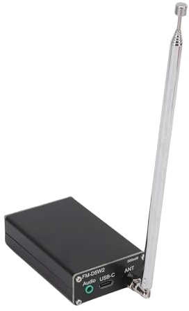 Eujgoov FM-sändare, 500mW 0,5W 76 108MHz Bärbar FM-radio Stereostation med Digital Skärm 2000M Räckvidd, för Ljudsändning