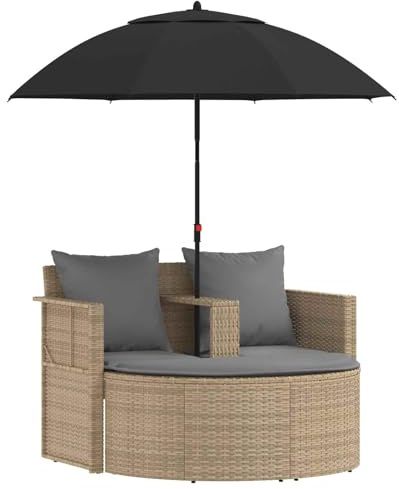 vidaXL Trädgårdsoffa 8 st konstrotting Beige och Ljusgrå