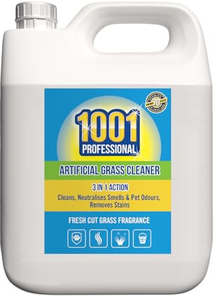 1001 Professional Artificial Grass Cleaner 5L – No Need to Wash Off | Fake Grass & Astro Turf Cleaner – Neutralises Pet & Dog Urine Odours – Disinfectant Artificial Lawn Cleaning