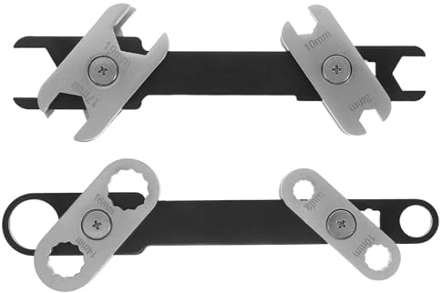 DIYEAH 2pcs 8-in-1 Adjustable Wrench Multitool with Double End Design and 360° Rotating Head, Alloy Material for Home Improvement and Outdoor Riding Repairs