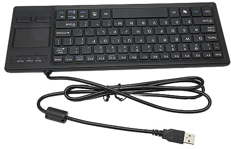 Sharainn Tastiera a Forbice X, Tastiera Touch USB Cablata Compatta con Hub Integrato per Applicazioni Marine Mediche Industriali