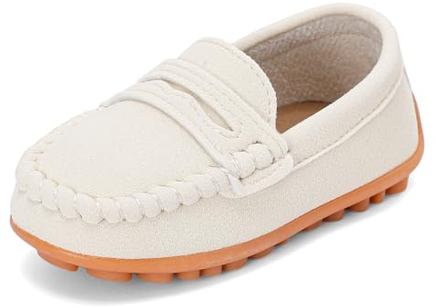 LACOFIA Mocassins Bébé Garçon Chaussures Premiers Pas Semelle Caoutchouc Antidérapant Chaussons Bébé 19~24 EU