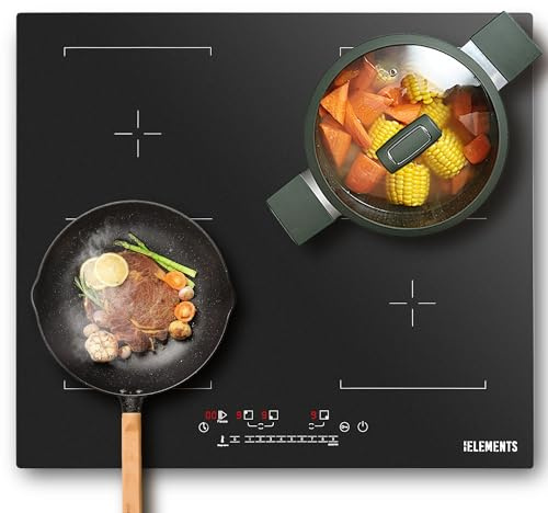 Placa de inducción de 60 cm, función de mantenimiento del calor, placa de inducción 4 placas, superficie resistente a los arañazos, 7200 W, zona flexible, autosuficiente, sin marco, control táctil
