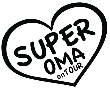 cartattoo4you® AK-00441 SUPER OMA ON Tour -K-Serie- Autoaufkleber Aufkleber Sticker Opa Herz,Farbe schwarz,in 24 Farben erhältlich, glänzend 13 x 10 cm