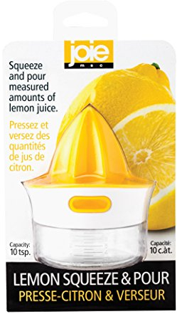 Joie Citrus Juicer with Built-In Strainer, Manual Lemon and Lime Squeezer, Yellow