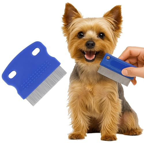 Pets&Goods Tear Stain & Flea Remover Comb Set for Dogs & Cats – Stainless Steel Eye Grooming Tool for Stains, Crust & Mucus – Gentle, Safe, Reusable – Pack of 2