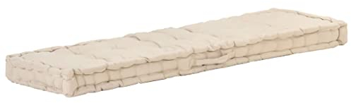 vidaXL Cuscino per Pallet e Pavimento Imbottitura Protezione Tappetino Pavimentazioni Cuscinetto Accessori per Divani in Cotone 120x40x7 cm Beige