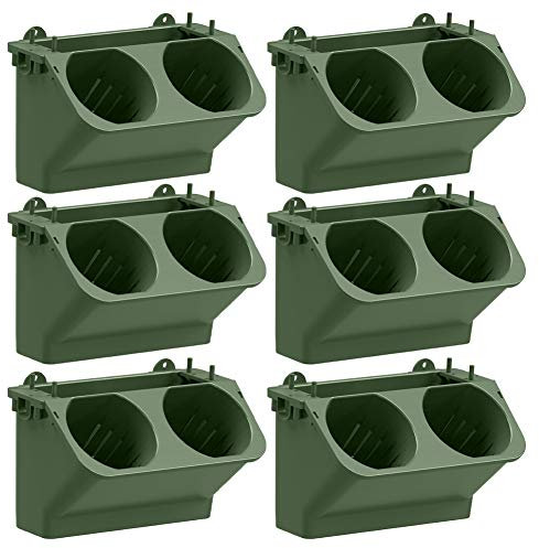 Hilai Tiestos para Plantas Macetas, Jardín Vertical Planter Pared de la Bolsa Auto riego Tiesto de Pared Titular Verde Oscuro de 6pcs Interior-Exterior