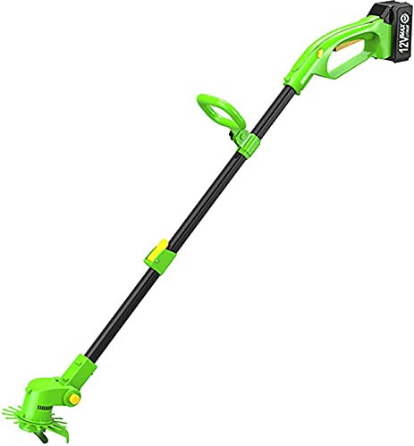 LSDRALOBPOI Bordures sans Fil Coupe Bordure sans Tondeuse à Gazon électrique Tondeuse à Main à roulettes Tondeuse à Fil sans Fil Batterie 12V 450W pour Terrain de Jardin de pelouse 709