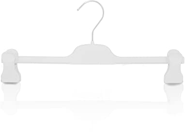Kiroplast 20 Grucce Gommate Appendini per Pantaloni Antiscivolo Pinza Clip Stampelle gonne Soft Touch 36cm (Bianco)