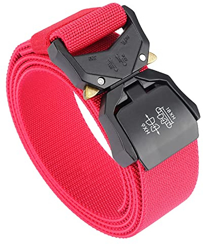 TENINE Unisex-Gürtel aus Segeltuch, Elastischer Stoffgürtel Stretch-Gürtel Militär-Gurtband Nylongürtel für Frauen und Männer Taktischer Gürtel Schnellverschluss Metallschnalle