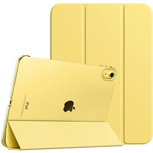TiMOVO Case for iPad (A16) 11th Generation 11 Inch 2025/iPad 10th Generation 10.9 Inch 2022, Slim Stand Cover with Hard Translucent Back, Support Touch ID, Auto Wake/Sleep, Light Yellow