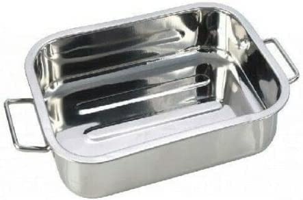 Nobel -Stainless Steel Deep Baking Pan, Roasting Tray, Lasagna, Bread Brownie Cake tin (30 x 22 x 5 cm. Deep)