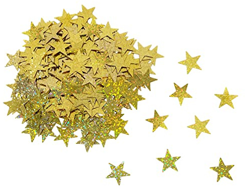 Oblique Unique® Stern Konfetti Tisch Streu Glitzernd Irisierend Deko für Weihnachten Geburtstag Party Goldene Hochzeit Feier JGA Jubiläum (Gold)