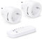 conecto® Set de prises sans fil: 2x prises sans fil et 1x télécommande, usage intérieur, 2300 watts, design compact, blanc