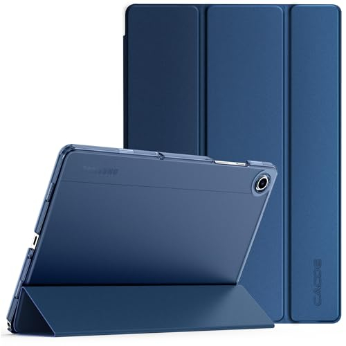 CACOE Hülle für Samsung Galaxy Tab A9+ / A9 Plus 11 Zoll 2023 SM-X210 / X216 / X218, Ultra Dünn Transluzent Matt Rückseite Abdeckung mit Auto aufwachen/Schlaf Funktion (Dunkelblau)
