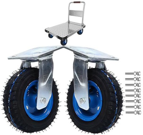 Lenkrolle Luftrad Mit Bremse, Bockrolle Leise Stoßdämpfung Leicht Zu Installieren Langlebig Durchmesser 150/200/250MM, Für Trolleys Werkbank Rollen 2er SET Leise Gummirollen