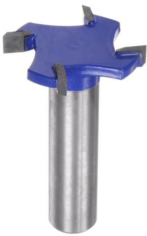 QUARKZMAN T Intaglio Taglierina Coniglio Fresatrice Punta 1/2 Gambo 1-3/8 (35mm) x 1/5 (5mm) 4 Aletta Carburo Scanalare Taglierina Battinatura Lastra Spianatura Fresatrice Pezzi per Legno