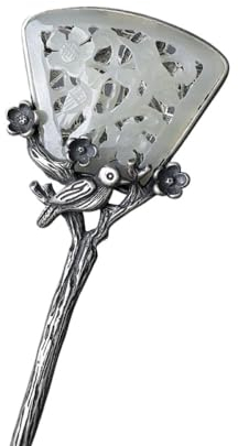 Haarschmuck, Vintage-Haarstäbchen, Jade-Haarnadel, S925-Silber, chinesische Haar-Essstäbchen, verzierte Pflaumen-Liebesvogel-geschnitzte Zweig-Haarstäbchen for Dutts, Haar-Dutt-Schmuck for Braut, Frau