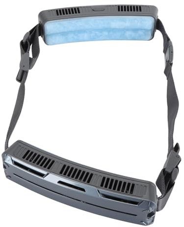 Tragbarer Gürtel Ventilator, 3 Geschwindigkeiten Weitwinkel-Kühlerlüfter mit Clip, Tshirt Ventilator für Outdoor-Sportarten, Dunkelgrau