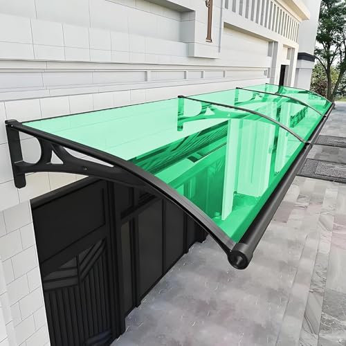 TOPRON Vordach für Haustür, Balkon Überdachung Haustür Vordach mit Halterung Aluminiumlegierung, aus Aluminium und Polycarbonat Transparentes Bogenvordach, Regen-und Schneefest
