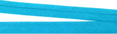 Großhandel für Schneiderbedarf 5 m Baumwoll Schrägband 10 mm vorgefalzt Tuerkis
