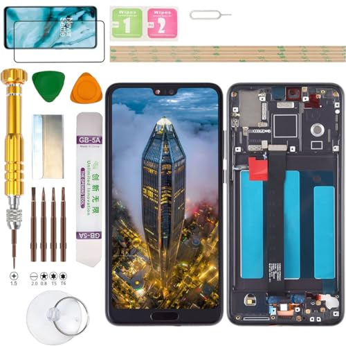 Gadget Troops Conjunto de pantalla LCD para Huawei P20 EML-L09, EML-L29, kit de repuesto de pantalla (negro)