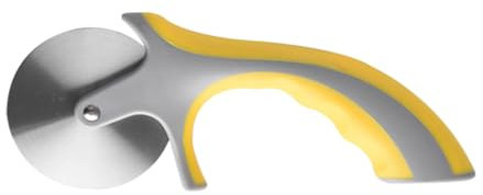 FUNOMOCYA 1 Pieza Pizza Inoxidable con Mango Antideslizante Herramienta de Corte para Pizza de Rodillo Único de Limpiar para Lavavajillas Color Amarillo