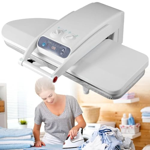 Machine à repasser grande, presse à vapeur 1400W avec écran LED, 5 réglages de tissu et jet de vapeur, 65X24cm grande presse a repasser avec température réglable, pour la maison et le commerce