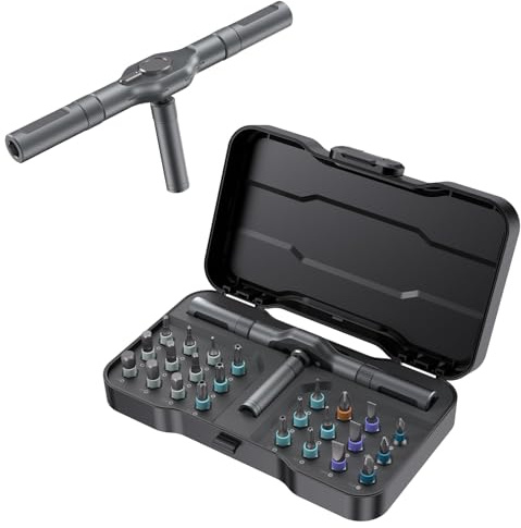 CHARMNAIL Precisionsskruvmejsel 24 i 1 magnetisk miniskruvmejselsats med förvaringslåda för elektronisk reparation, PC, smartphone, klocka, glasögon