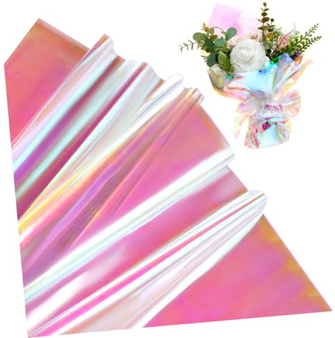 ZUNOXAZ Zellophanfolie Material 50cm X Geschenkpapier Schillernde 60cm Verpacken 40 Blatt und Synthetisches zum Dekorieren für Blumensträuße Bastelarbeiten