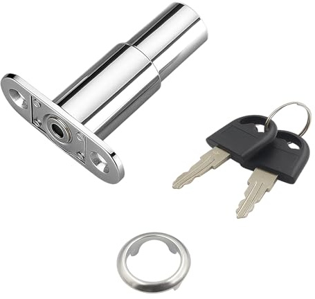 Serrure de Placard à Cylindre de Pression pour Porte Coulissante, Serrure de porte coulissante, Boulon avec Différent, pour Vitrines et Armoires, Inclut Clé, Diamètre du Cylindre 19