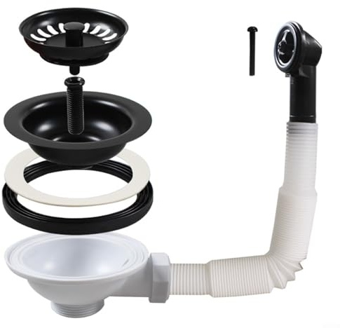 EXTRWORY Passoire d'évier en acier inoxydable 304 avec trop-plein pour cuisine et salle de bain