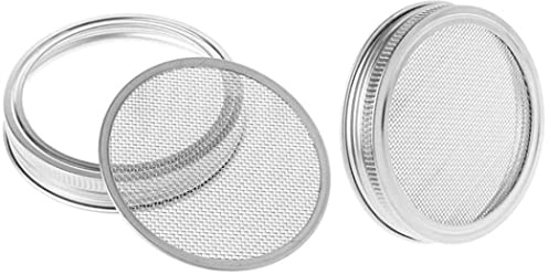 2PCS Keimglas-Deckel, Einmachglas, Keimdeckel, Edelstahl, Samenkeimgerät, Siebdeckel-Set, breite Öffnung