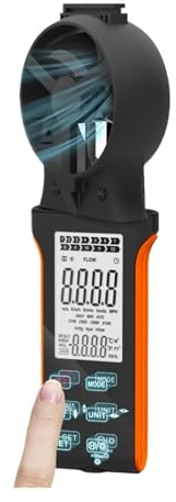 Anemometro digitale portatile for la velocità del-vento- con pulsante a sfioramento e misuratore CFM con sensore ruotabile a 270º for HVAC