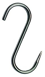Dagema - 10 ganci a S da macellaio CNS, ganci per carni, ganci per affumicati 120 x 5 mm