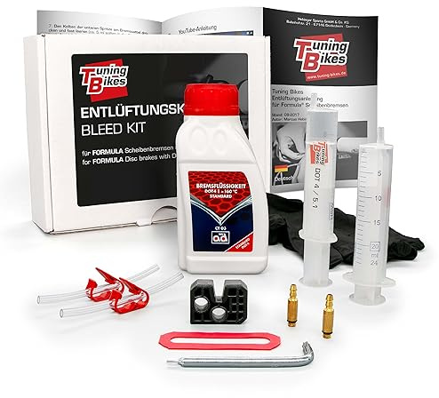 TB kit spurgo/kit da manutenzione per freni a disco di FORMULA - set di spurgo con liquido per freni DOT 4 di biciclette