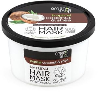 Organic Shop Masque Capillaire Hydratant Noix de Coco/Karité Bio, 250 ml