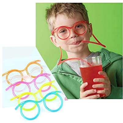 LR Supplies 1 x Straw Glasses Fun Drinking Straws Reusable Games Gift Drink Child Party