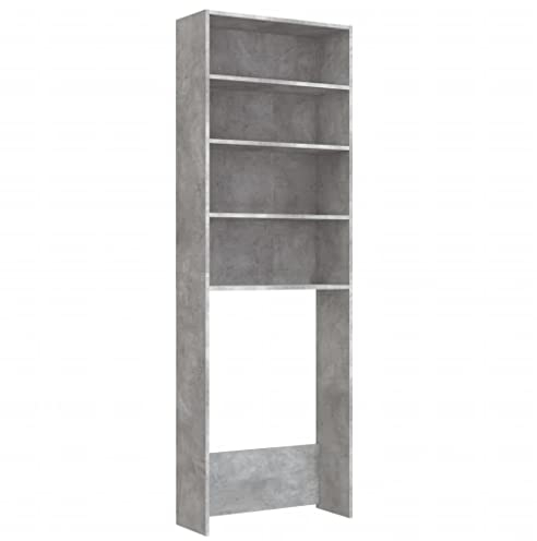 vidaXL Mobile per Lavatrice Grigio Cemento 64x24x190 cm