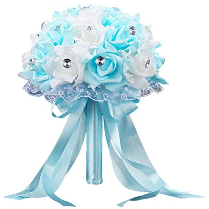 Uposao Ramo de novia de boda, ramo de flores, cinta de rosas artificiales, ramo de flores, ramo de flores para dama de honor para regalos de fiesta