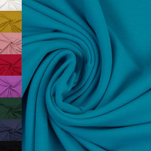 MAGAM-Stoffe Elias Sweatstoff uni innen angeraut und weich Meterware ab 50cm (18. Aqua türkis)