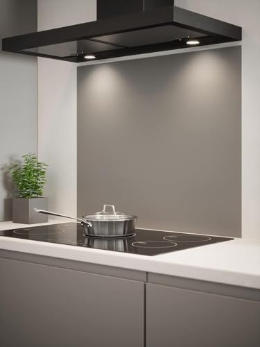 Generic Toughened Glass Kitchen Splashback 900x750mm, Matt White, 900mm | Peel-and-stick backing ensures quick installation, providing a 6mm thick, heat-resistant barrier to protect walls.