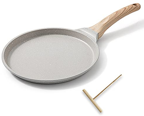 Bobikuke 8 inch Crepe Pan, Nonstick Pan for Crepes Omelette Tortillas, Dosa Tawa Tortilla Pan, Griddle Pancake Pan for Roti Indian, Induction Compatible
