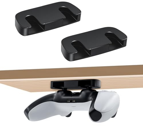 2Stk PS5 Controller Ständer, Unterm Tisch Halterung, Klebeband für PS4/PS5 | Horizontale Bauweise · Platzsparende Aufbewahrung · Werkzeugfreie Montage · Stabil & Sicher · Ideal für Zuhause & Büro